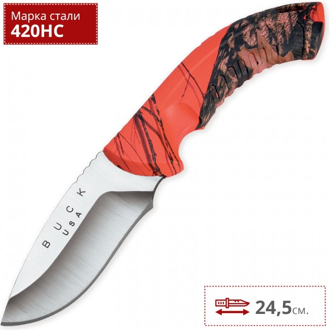 Нож BUCK 0392CMS9 OMNI HUNTER MOSSY OAK BLAZE CAMO B0392CMS9
